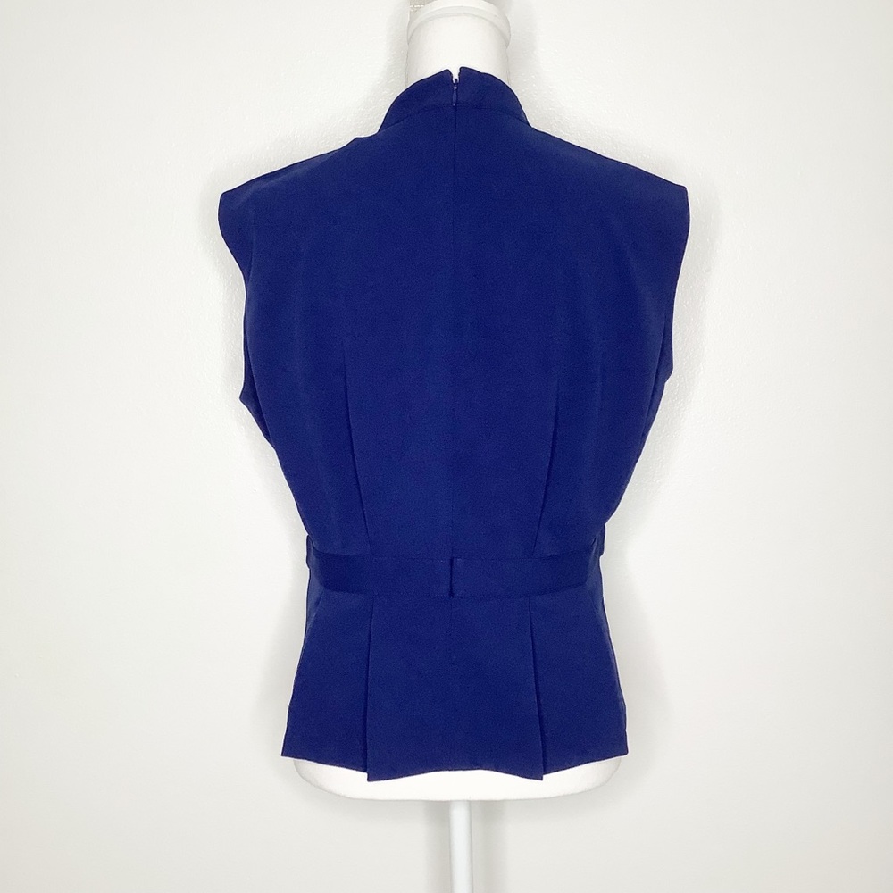 Club Monaco Top Blue Pleated Waist Large - Picture 4 of 6